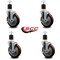 Service Caster 5'' Maroon Poly Swivel 1-7/8'' Expanding Stem Caster Set with Brake, 4PK SCC-EX20S514-PPUB-MRN-TLB-178-4 - alternate 2